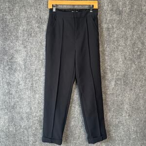 Anthropologie Maeve Pants Womens 4 Black Pintuck Tapered Ponte Classic‎ Business